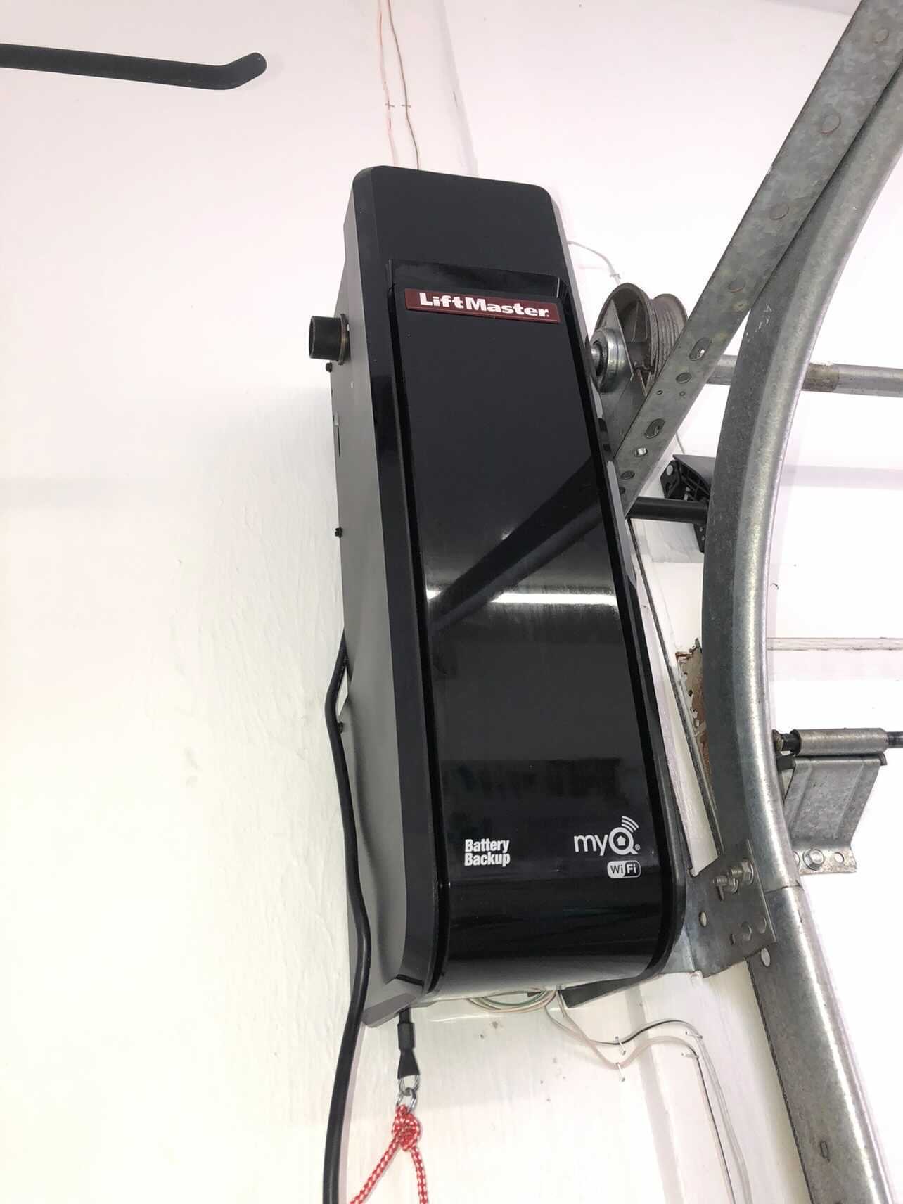 New side-mounted Lift Master garage door opener